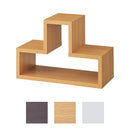 ラック 棚 パズル 凸型 形状 デザイン 組み合わせ 組合せ 収納ラック 収納棚 インテリア 木目 柄 おしゃれ リビング アクセント 茶色 ブラウン 白 ホワイト 【納期A】【azm-nws-559】