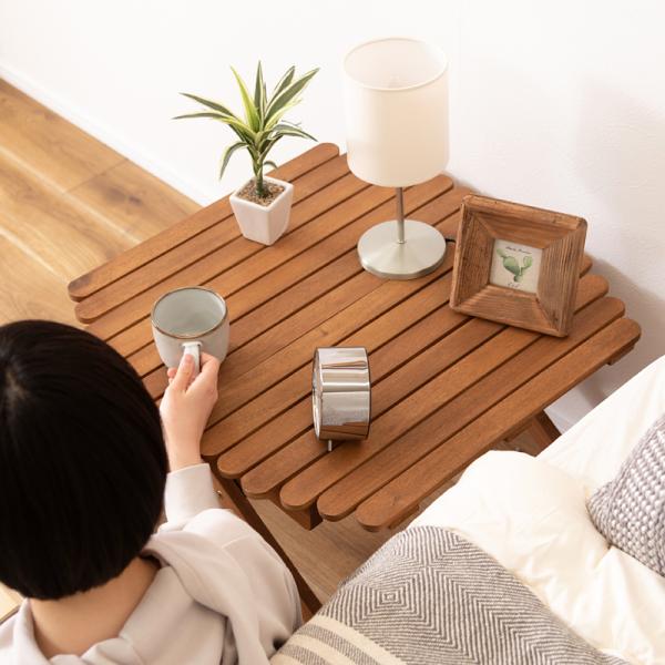 ガーデンテーブル サブテーブル 折りたたみ 折畳み アウトドア キャンプ 庭 テラス ベランダ 屋上 屋外 おしゃれ ナチュラル カントリー デザイン シンプル 【納期B】【azm-nx-531】