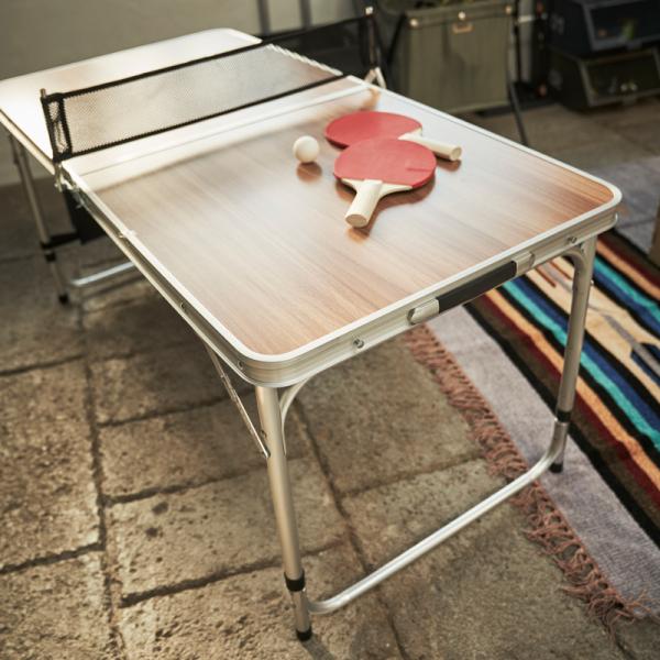 折りたたみテーブル ピンポン台 卓球台 卓球テーブル アウトドア テーブル 折り畳み キャンプ バーベキュー 幅120cm 携帯 持ち運び 【納期B】【azm-odl-555】