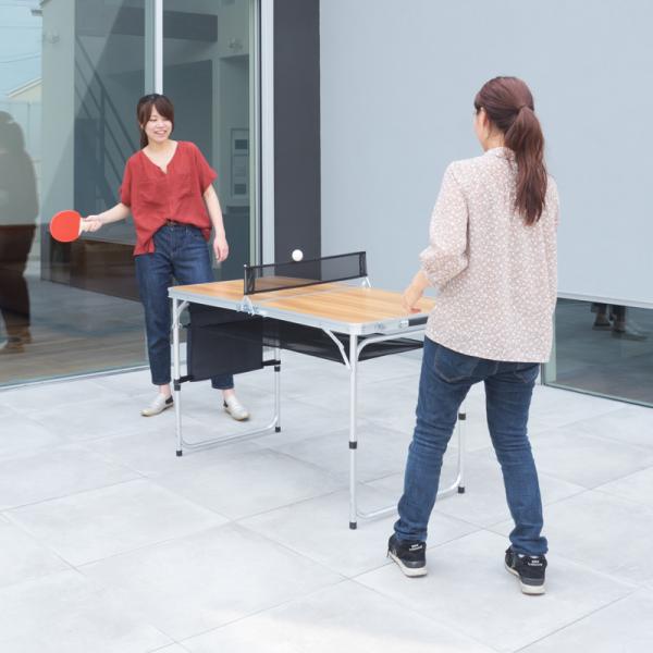 折りたたみテーブル ピンポン台 卓球台 卓球テーブル アウトドア テーブル 折り畳み キャンプ バーベキュー 幅120cm 携帯 持ち運び 【納期B】【azm-odl-555】