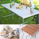 アウトドアテーブル 大型 折り畳み テーブル 屋外 キャンプ アウトドア テーブル 折りたたみテーブル おしゃれ ワイド 幅 180cm 天板 木目柄 シンプル 屋外 【納期B】【azm-odl-558】