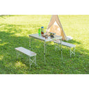 アウトドアセット テーブル ベンチ 3点セット 折りたたみ 収納 コンパクト キャンプ アウトドア 折り畳みテーブル 椅子 おしゃれ 天板 木目柄 便利 持ち運び 【納期B】【azm-odl-559】