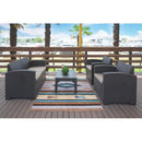 ガーデンテーブルセット リゾート風 南国風 ガーデンテーブル ガーデンチェアー ガーデンテーブルソファ 2人掛け バルコニー テラス ベランダ ガーデニング 【納期A】【azm-ods-102】