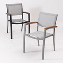 ダイニングチェア おしゃれ 北欧 カジュアル アメリカン ナチュラル カフェ風 椅子 スタッキング可能 肘掛け 肘あり シンプル テラス ベランダ 屋上 半屋外 黒色 【納期A】【azm-ods-71】