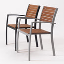 ダイニングチェア おしゃれ 北欧 カジュアル ナチュラル カフェ風 椅子 ダイニングチェアー 黒 肘掛け テラス ベランダ 屋上 半屋外 重ねられる スタッキング 【納期A】【azm-ods-72】