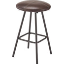 スツール 椅子 イス いす おしゃれ スチール 軽量 丸型 丸椅子 円形 ラウンド アンティーク調 チェア モダン ブラウン ボンデッドレザー 革 背もたれなし 簡易 【納期B】【azm-pc-16】