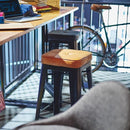 ハイスツール 椅子 クッション座面 合皮 おしゃれ スタッキング 重ねられる 【納期A】【azm-pc-252】