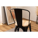 ダイニングチェア 椅子 背もたれあり 肘なし おしゃれ 北欧 スタイリッシュ ビンテージ風 レトロ インダストリアル 天然木 座面 スチール脚 ダイニング カフェ風 【納期A】【azm-pc-262】