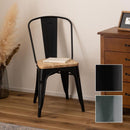ダイニングチェア 椅子 背もたれあり 肘なし おしゃれ 北欧 スタイリッシュ ビンテージ風 レトロ インダストリアル 天然木 座面 スチール脚 ダイニング カフェ風 【納期A】【azm-pc-262】