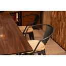 ダイニングチェア 椅子 背もたれ 肘掛け おしゃれ 北欧 スタイリッシュ ビンテージ風 レトロ インダストリアル 天然木 座面 スチール 脚 ダイニング カフェ風 【納期A】【azm-pc-263】