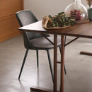 ダイニングチェア 椅子 スチール 脚 ソフトレザー 幅50cm スタイリッシュ アームレス ライトブラウン ダークグレー おしゃれ 北欧 【納期A】【azm-pc-362】