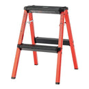 脚立 アルミ おしゃれ 高さ 55cm 小型 2段 折りたたみ スツール ステップ 青 ブルー 赤 レッド 黄色 イエロー 倉庫 ガレージ 屋内 屋外 スタイリッシュ 【納期B】【azm-pc-702】
