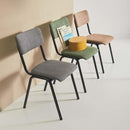 ダイニングチェア 椅子 イス デスクチェア コーデュロイ スチール おしゃれ かわいい 北欧 シンプル ナチュラル ひじ無し 肘なし ブラウン グリーン 緑 グレー 【納期A】【azm-pc-76】