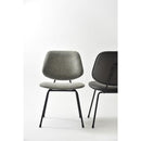 椅子 チェアー ダイニングチェア リビング ブラック グレー スチール クロスレザー アームレス ゆったり ボリューム ワイド 幅広 スタイリッシュ モダン お洒落 【納期A】【azm-pc-78】