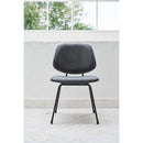 椅子 チェアー ダイニングチェア リビング ブラック グレー スチール クロスレザー アームレス ゆったり ボリューム ワイド 幅広 スタイリッシュ モダン お洒落 【納期A】【azm-pc-78】