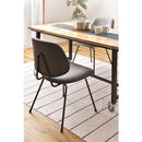 椅子 チェアー ダイニングチェア リビング ブラック グレー スチール クロスレザー アームレス ゆったり ボリューム ワイド 幅広 スタイリッシュ モダン お洒落 【納期A】【azm-pc-78】