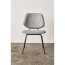 椅子 チェアー ダイニングチェア リビング ブラック グレー スチール クロスレザー アームレス ゆったり ボリューム ワイド 幅広 スタイリッシュ モダン お洒落 【納期A】【azm-pc-78】