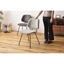 椅子 チェアー ダイニングチェア リビング ブラック グレー スチール クロスレザー アームレス ゆったり ボリューム ワイド 幅広 スタイリッシュ モダン お洒落 【納期A】【azm-pc-78】