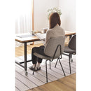 椅子 チェアー ダイニングチェア リビング ブラック グレー スチール クロスレザー アームレス ゆったり ボリューム ワイド 幅広 スタイリッシュ モダン お洒落 【納期A】【azm-pc-78】