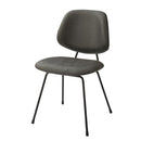 椅子 チェアー ダイニングチェア リビング ブラック グレー スチール クロスレザー アームレス ゆったり ボリューム ワイド 幅広 スタイリッシュ モダン お洒落 【納期A】【azm-pc-78】