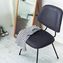 椅子 チェアー ダイニングチェア リビング ブラック グレー スチール クロスレザー アームレス ゆったり ボリューム ワイド 幅広 スタイリッシュ モダン お洒落 【納期A】【azm-pc-78】