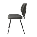 椅子 チェアー ダイニングチェア リビング ブラック グレー スチール クロスレザー アームレス ゆったり ボリューム ワイド 幅広 スタイリッシュ モダン お洒落 【納期A】【azm-pc-78】