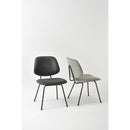 椅子 チェアー ダイニングチェア リビング ブラック グレー スチール クロスレザー アームレス ゆったり ボリューム ワイド 幅広 スタイリッシュ モダン お洒落 【納期A】【azm-pc-78】