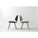 椅子 チェアー ダイニングチェア リビング ブラック グレー スチール クロスレザー アームレス ゆったり ボリューム ワイド 幅広 スタイリッシュ モダン お洒落 【納期A】【azm-pc-78】