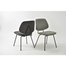椅子 チェアー ダイニングチェア リビング ブラック グレー スチール クロスレザー アームレス ゆったり ボリューム ワイド 幅広 スタイリッシュ モダン お洒落 【納期A】【azm-pc-78】