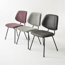 椅子 チェアー ダイニングチェア リビング ブラック グレー スチール クロスレザー アームレス ゆったり ボリューム ワイド 幅広 スタイリッシュ モダン お洒落 【納期A】【azm-pc-78】