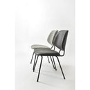 椅子 チェアー ダイニングチェア リビング ブラック グレー スチール クロスレザー アームレス ゆったり ボリューム ワイド 幅広 スタイリッシュ モダン お洒落 【納期A】【azm-pc-78】