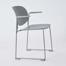 ダイニングチェア 1脚 北欧 おしゃれ デザイン モダン スタイリッシュ シンプル グレー ホワイト 白 椅子 シャープ スリム シルエット 肘掛け ひじ付き 【納期A】【azm-pc-863】