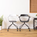 デスクチェア パソコンチェア PCチェア オフィスチェア 事務椅子 おしゃれ スタイリッシュ かっこいい 黒 ブラック 白 ホワイト キャスター付き 肘掛付き 【納期A】【azm-pc-986】