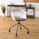 デスクチェア パソコンチェア PCチェア オフィスチェア 事務椅子 おしゃれ スタイリッシュ かっこいい 黒 ブラック 白 ホワイト キャスター付き 肘掛付き 【納期A】【azm-pc-986】