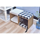 ペットスツール 椅子 腰掛け スツール 犬 イヌ 猫 ネコ 座布団 ストライプ ボーダー チェック 柄 デザイン ペットサークル ケージ ペット用品 インテリア 【納期B】【azm-pet-169】