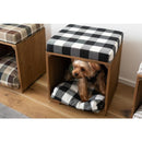 ペットスツール 椅子 腰掛け スツール 犬 イヌ 猫 ネコ 座布団 ストライプ ボーダー チェック 柄 デザイン ペットサークル ケージ ペット用品 インテリア 【納期B】【azm-pet-169】