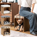 ペットスツール 椅子 腰掛け スツール 犬 イヌ 猫 ネコ 座布団 ストライプ ボーダー チェック 柄 デザイン ペットサークル ケージ ペット用品 インテリア 【納期B】【azm-pet-169】