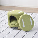 ペットハウス 猫 ねこ ネコ スツール 椅子 収納 脚つき インテリア デザイン 遊び場 ペット クッション付き かわいい おしゃれ ファブリック素材 丸型 円形 【納期B】【azm-pet-61】