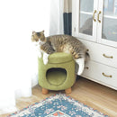 ペットハウス 猫 ねこ ネコ スツール 椅子 収納 脚つき インテリア デザイン 遊び場 ペット クッション付き かわいい おしゃれ ファブリック素材 丸型 円形 【納期B】【azm-pet-61】