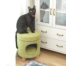 ペットハウス 猫 ねこ ネコ スツール 椅子 収納 脚つき インテリア デザイン 遊び場 ペット クッション付き かわいい おしゃれ ファブリック素材 丸型 円形 【納期B】【azm-pet-61】