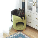 ペットハウス 猫 ねこ ネコ スツール 椅子 収納 脚つき インテリア デザイン 遊び場 ペット クッション付き かわいい おしゃれ ファブリック素材 丸型 円形 【納期B】【azm-pet-61】