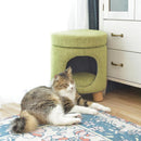 ペットハウス 猫 ねこ ネコ スツール 椅子 収納 脚つき インテリア デザイン 遊び場 ペット クッション付き かわいい おしゃれ ファブリック素材 丸型 円形 【納期B】【azm-pet-61】