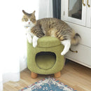 ペットハウス 猫 ねこ ネコ スツール 椅子 収納 脚つき インテリア デザイン 遊び場 ペット クッション付き かわいい おしゃれ ファブリック素材 丸型 円形 【納期B】【azm-pet-61】