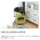 ペットハウス 猫 ねこ ネコ スツール 椅子 収納 脚つき インテリア デザイン 遊び場 ペット クッション付き かわいい おしゃれ ファブリック素材 丸型 円形 【納期B】【azm-pet-61】