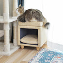 ペットハウス 猫 ねこ スツール 椅子 収納 脚つき インテリア 遊び場 ペット クッション付き かわいい おしゃれ ファブリック素材 【納期B】【azm-pet-62】