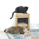 ペットハウス 猫 ねこ スツール 椅子 収納 脚つき インテリア 遊び場 ペット クッション付き かわいい おしゃれ ファブリック素材 【納期B】【azm-pet-62】