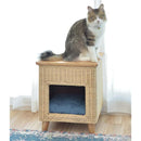 ペットハウス ネコ 猫 ねこ スツール 椅子 サイドテーブル 収納 脚付き インテリア カントリー デザイン ラタン素材 天然木製 遊び場 ペット クッション付き 【納期B】【azm-pet-63】