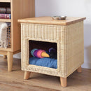 ペットハウス ネコ 猫 ねこ スツール 椅子 サイドテーブル 収納 脚付き インテリア カントリー デザイン ラタン素材 天然木製 遊び場 ペット クッション付き 【納期B】【azm-pet-63】