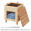 ペットハウス ネコ 猫 ねこ スツール 椅子 サイドテーブル 収納 脚付き インテリア カントリー デザイン ラタン素材 天然木製 遊び場 ペット クッション付き 【納期B】【azm-pet-63】