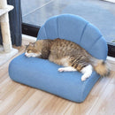 ペット用ソファ 猫 ネコ ねこ 小型犬 イヌ いぬ ミニサイズ ソファー シェル型 貝 モチーフ デニム風生地 おしゃれ インテリア カジュアル かわいい リビング 【納期A】【azm-pet-65】